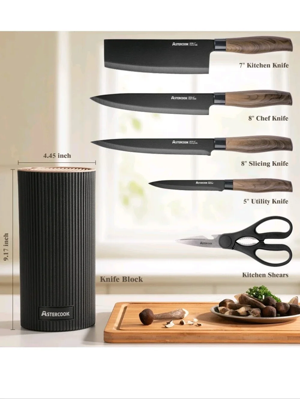 Astercook 6-Piece Knife Block Set